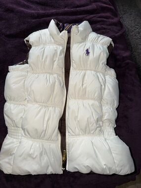 Ralph Lauren White Quilted Puffer Vest Reversible
